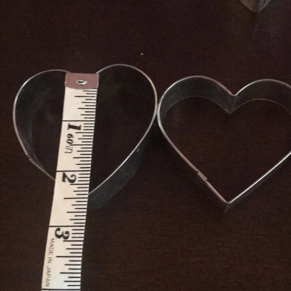 Metal Heart Cookie Cutters Valentine’s Day Cupid Love Lot of 7 Various Sizes